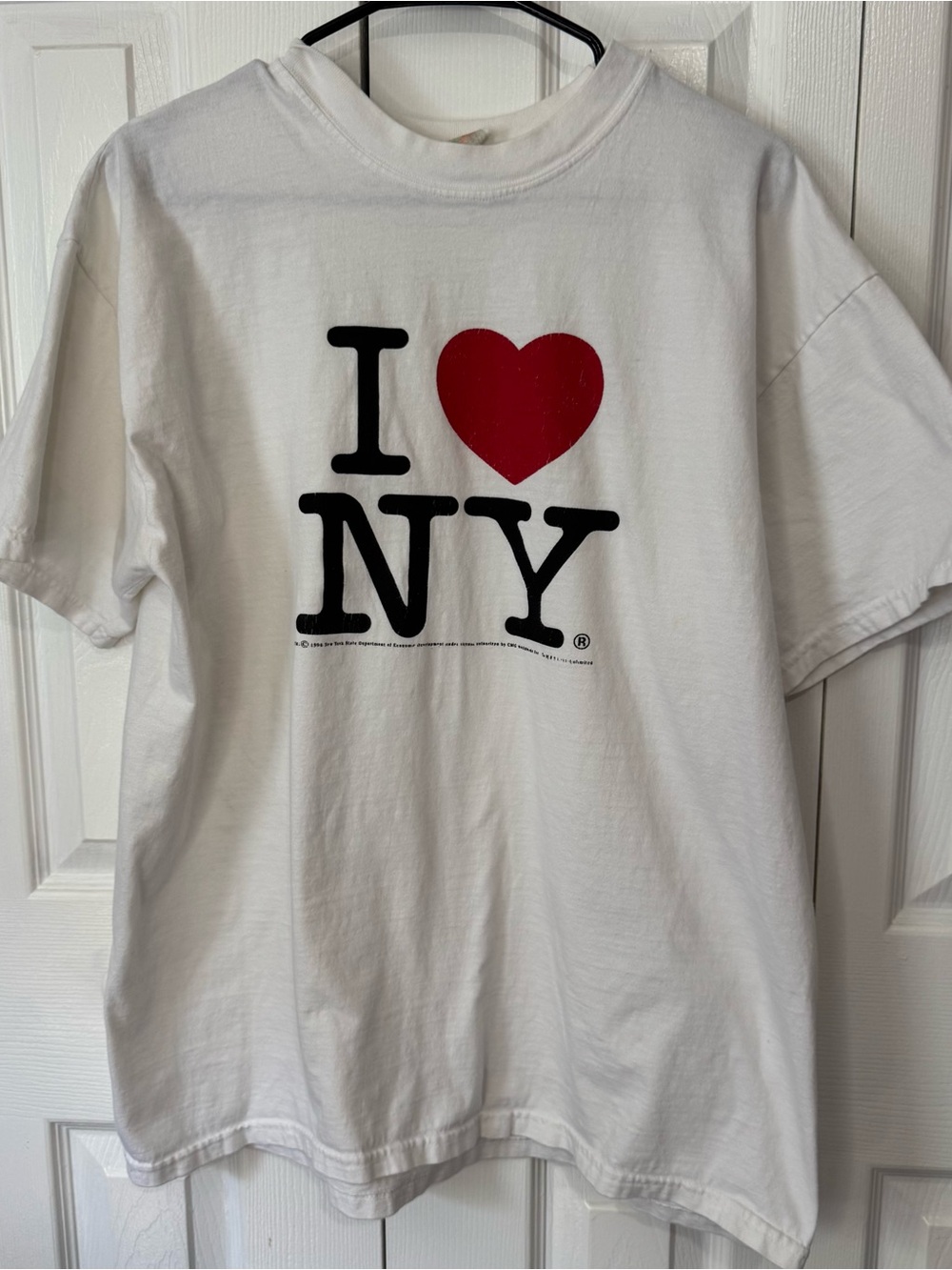 90s Short Sleeve Graphic “I ❤️ NY” Tee - White with Red